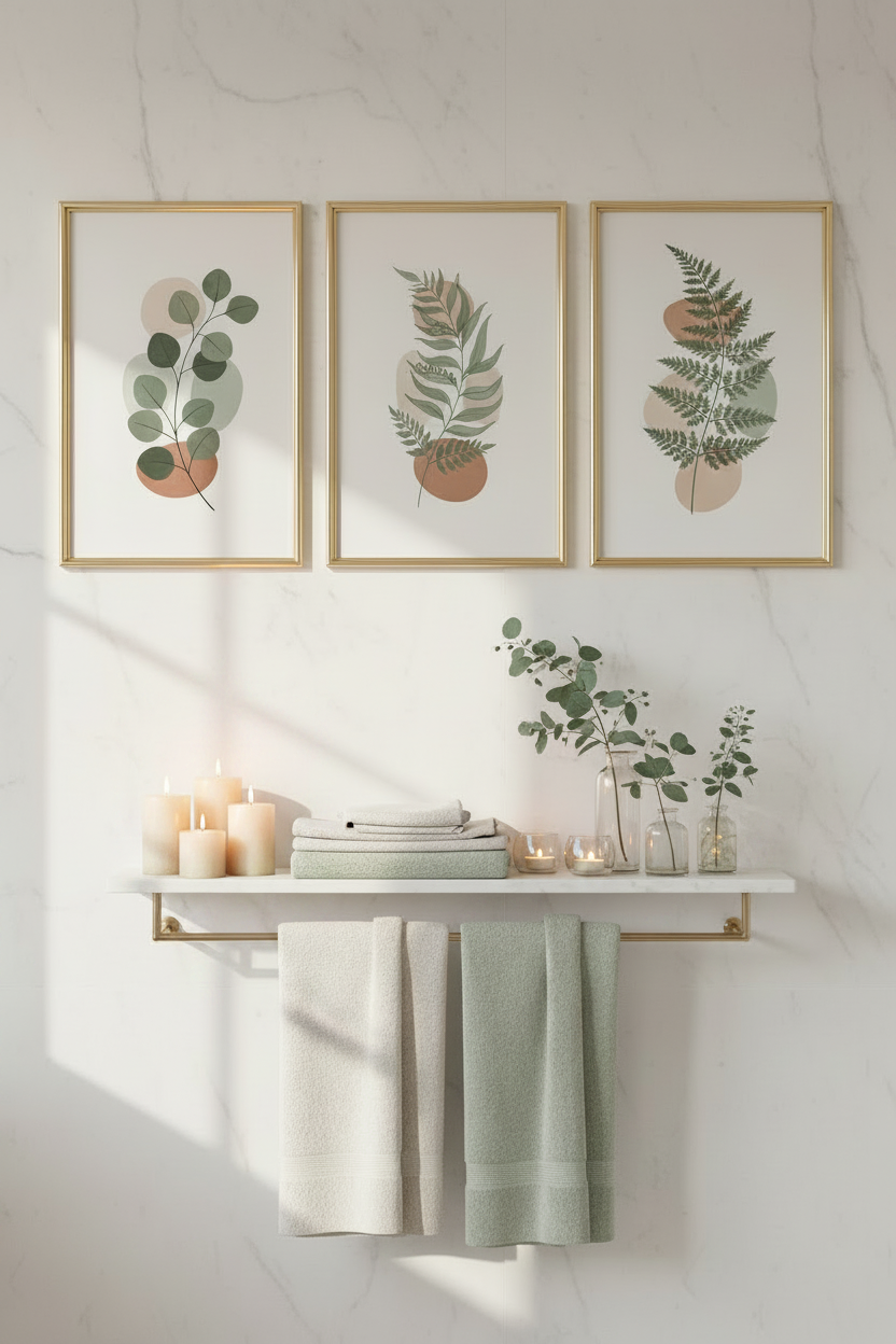 Transform Your Bathroom Into a Luxury Spa Retreat With Botanical Wall Art