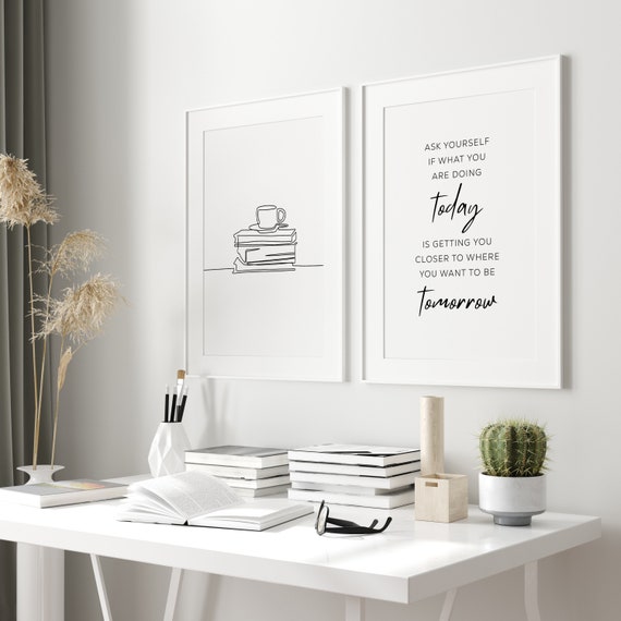 Minimalist Home Office Wall Art Set