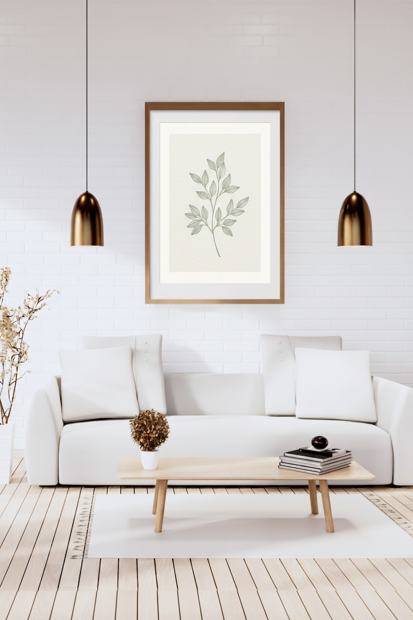 Minimal Botanical Line Art Print | Digital Wall Art Download