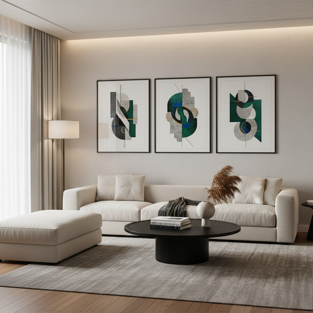 Modern Abstract Living Room Art Set